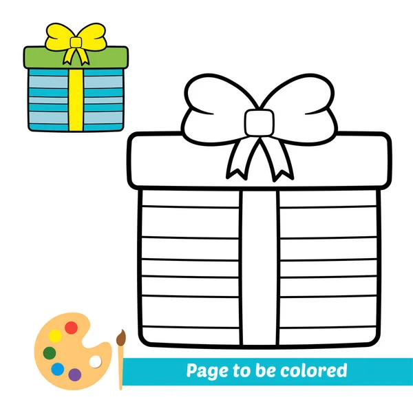 Livro Colorir Para Crianças Vetor Caixa Presente — Vetor de Stock