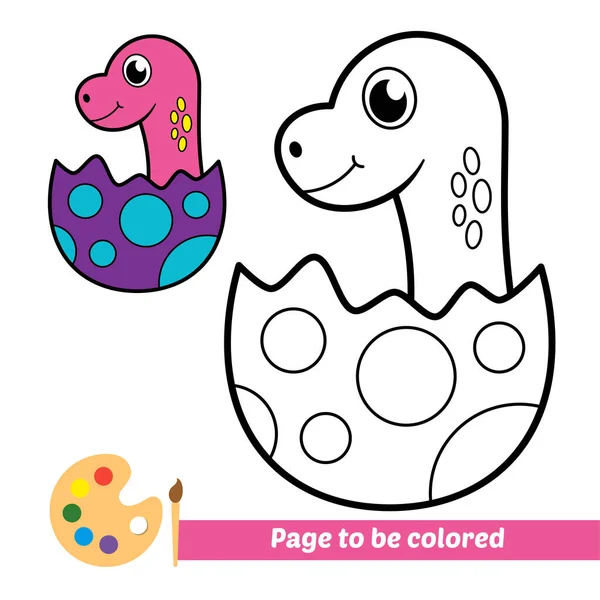 Malbuch Für Kinder Baby Dinosaurier Vektor — Stockvektor