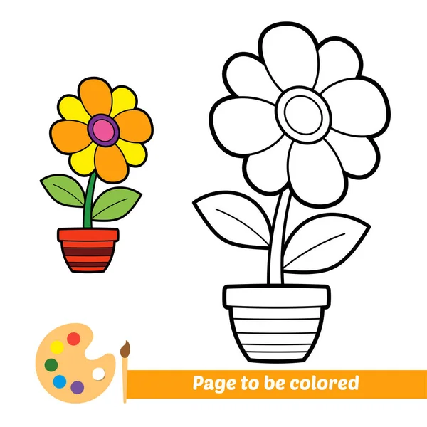 Malbuch Für Kinder Blumenvektor — Stockvektor