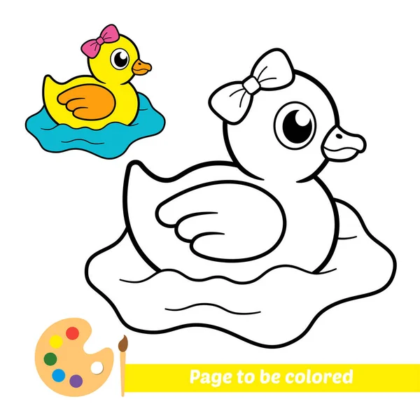 Libro Para Colorear Para Niños Vector Pato — Vector de stock
