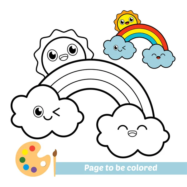 Livre Coloriage Pour Enfants Vecteur Ciel Caractère — Image vectorielle