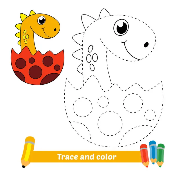 Rastros Colores Para Niños Vector Dinosaurio Bebé — Archivo Imágenes Vectoriales