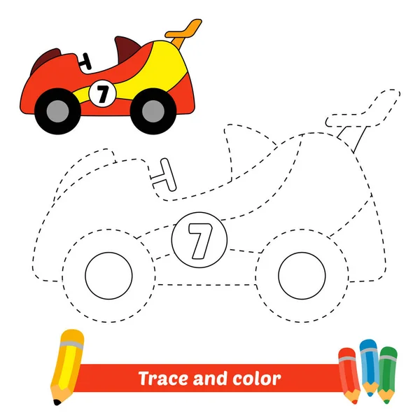Spur Und Farbe Für Kinder Rennwagen Vektor — Stockvektor