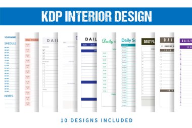 Günlük Planlayıcı KDP İç Tasarım Şablonu