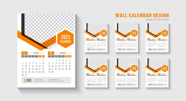 2023 Wall Calendar Design Template Stock Vector