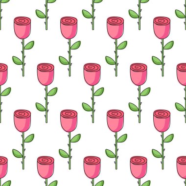 Gül pürüzsüz desen. Vektör illüstrasyonu