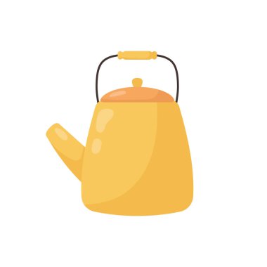 Çaydanlık beyaz arka planda izole edilmiş. Vektör illüstrasyonu