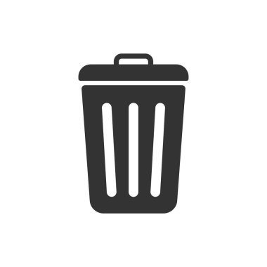 çöp tenekesi simgesine beyaz arka plan üzerinde izole. vektör çizim