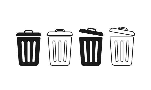 Trash Bin Icon Set Vector Illustration — Stock Vector
