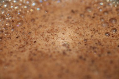 Makro, sıcak kahve fincanını kapat.