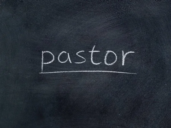 Słowo Pastor Koncepcja Tle Tablicy — Zdjęcie stockowe