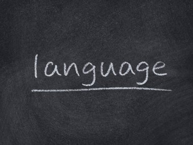 Tahta arka planda dil kavramı kelimesi