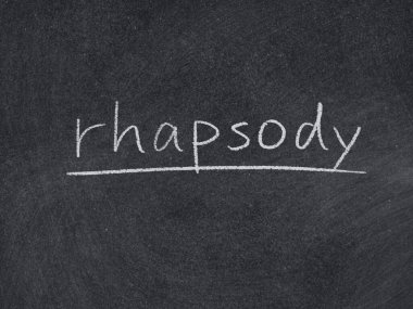 Tahta arka planda rapsodi kavramı kelimesi