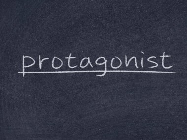 Karatahta arka planında ana karakter kavramı