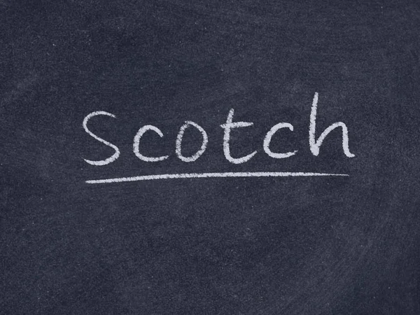 Scotch Concept Cuvânt Fundal Tablă — Fotografie, imagine de stoc