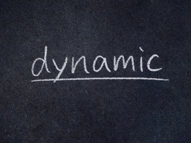 karatahta arka planında dinamik konsept kelime