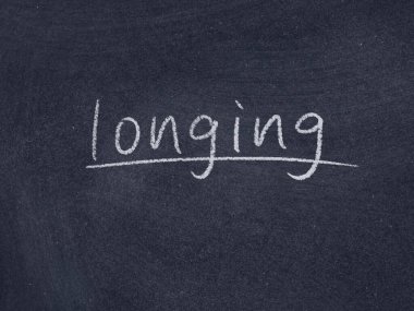 Özlem kavramı kelime kara tahta arkaplan