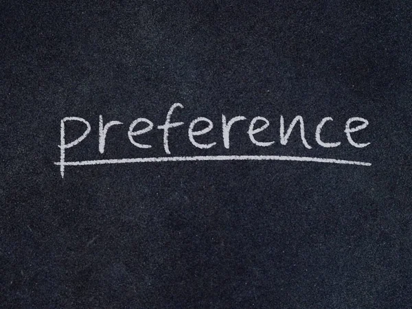 Preference Concept Word Blackboard Background — Stock Photo, Image