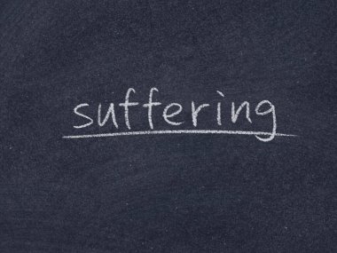 karatahta arka planında acı konsept kelime