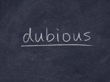 Tahta arka planda şüpheli konsept kelime