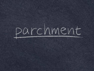 karatahta arkaplanındaki parşömen konsepti