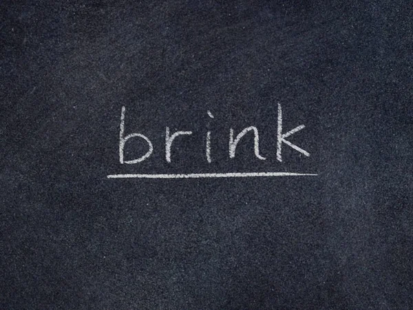 Brink Conceito Palavra Fundo Blackboard — Fotografia de Stock