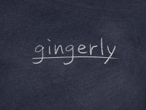 Gingerly Conceito Palavra Fundo Quadro Negro — Fotografia de Stock