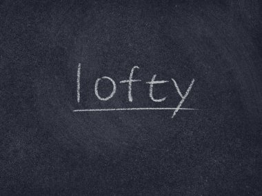 Tahta arka planda yüksek konsept kelime