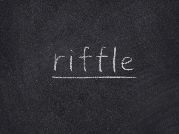 Riffle Koncept Ord Svarta Tavlan Bakgrund — Stockfoto