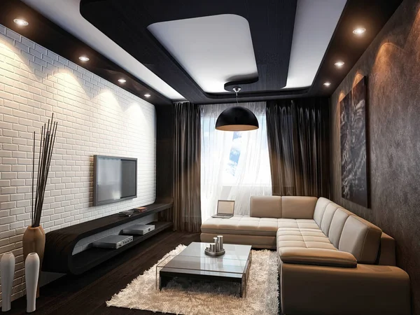 Illustration Design Living Room Apartment Interior Design Room Modern Style — Stock Photo, Image