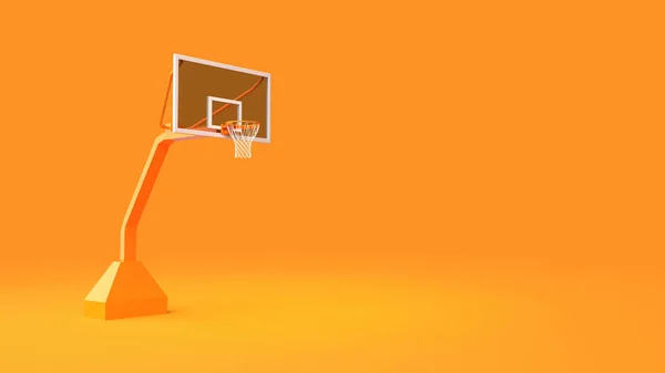 Basketball Hoop Orange Background Rendering — Stock Photo, Image