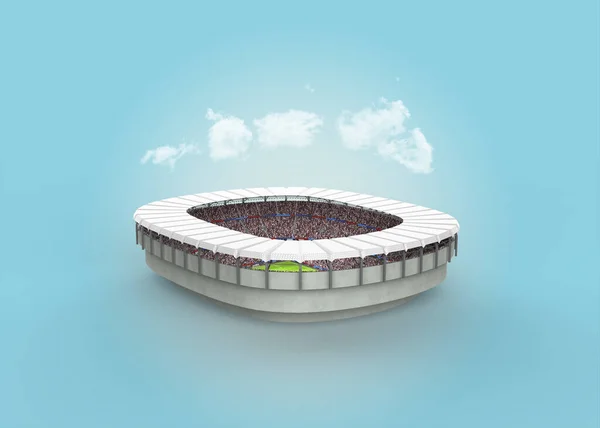 Stadion Chmury Niebieskim Tle Renderowanie — Zdjęcie stockowe