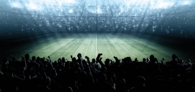 Stadyum ve taraftarlar, 3 boyutlu hayali bir stadyum.