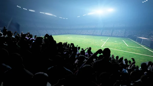 Stadium and fans, an imaginary stadium,3d rendering