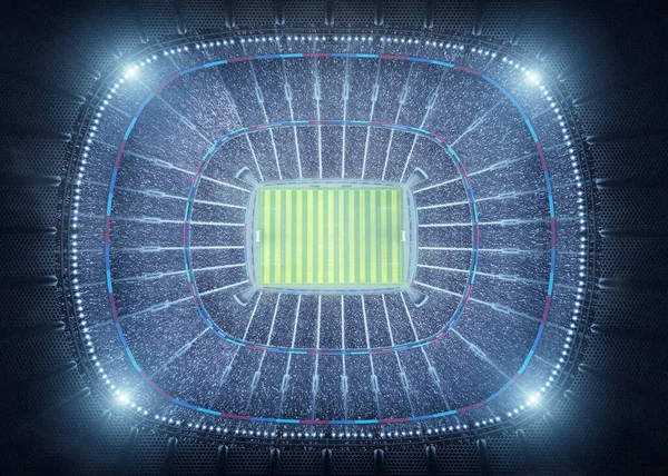 体育场 顶视图 一个想象的体育场被建模和渲染 — 图库照片
