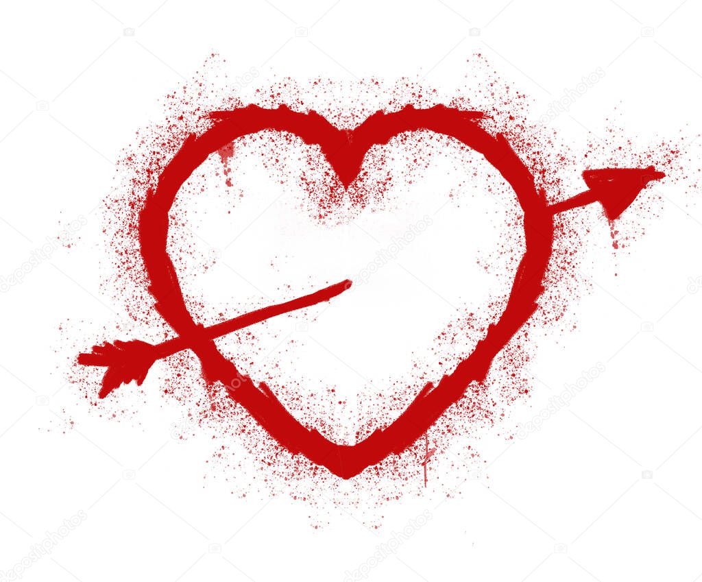  Symbol of love, heart shape on white background                              