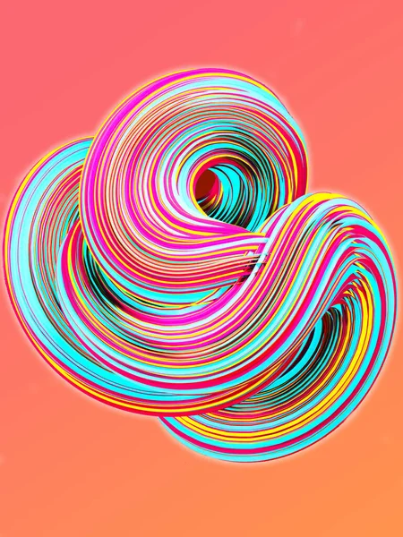 3D rendering, Abstract twisted geometry shape