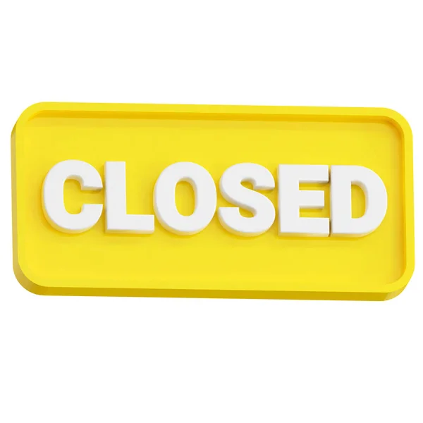 Rendering Closed Sign Icon Isolated White Background Clipping Path Closed — Stock Photo, Image