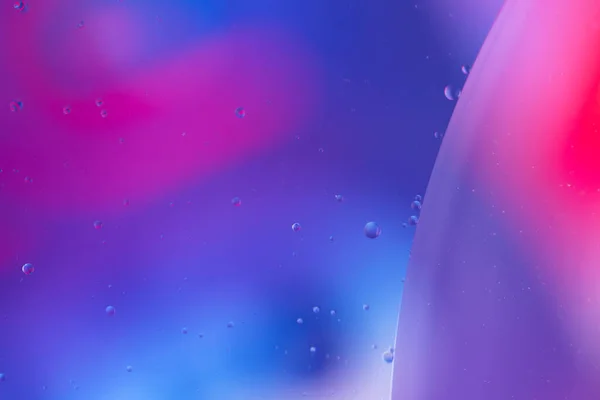Абстрактні Краплі Олійних Бульбашок Воді Барвистий Фон Макрофотографія Поверхні Масляних — стокове фото