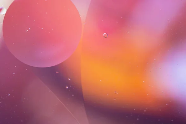 Абстрактні Краплі Олійних Бульбашок Воді Барвистий Фон Макрофотографія Поверхні Масляних — стокове фото