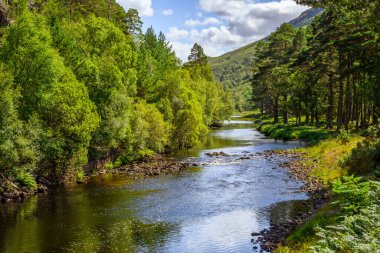 River in the Scottish Highland wit trees on both sides
