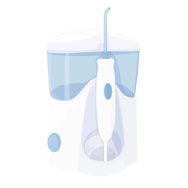 Beyaz Arka Planda Beyaz Ağız Sulandırıcısı Var Dişleri Temizlemek Için — Stok Vektör