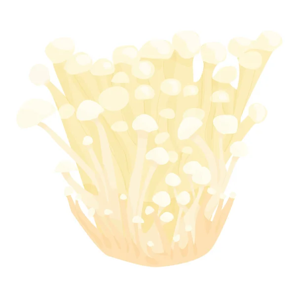 Enoki Mushrooms Isolated White Background Edible Mushrooms Honey Mushrooms Mushroom — стоковый вектор