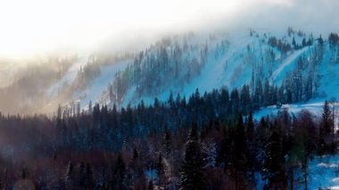 Winter storm at mountain Jahorina in Bosnia and Herzegovina.