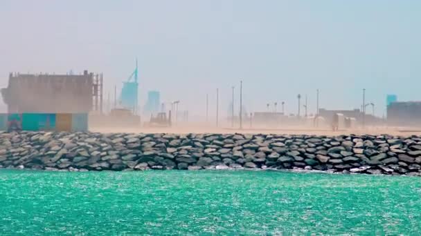 Winderige Dag Tijdens Zonnige Dag Dubai Verenigde Arabische Emiraten — Stockvideo