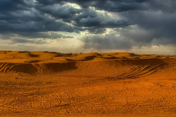 Desert Landscape Cloudy Sunset — стоковое фото