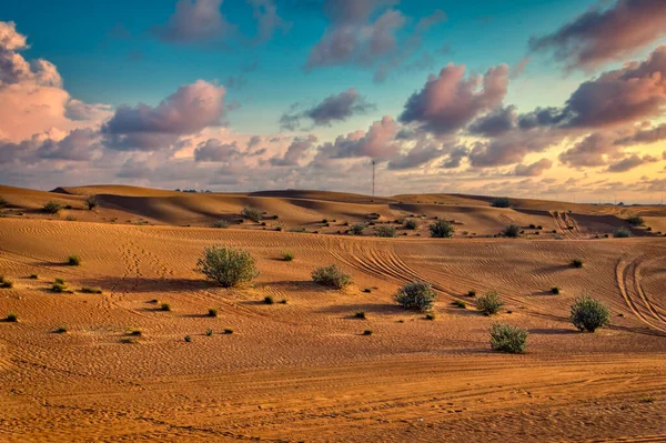 Dubai Desert Landscape Sunset — Φωτογραφία Αρχείου