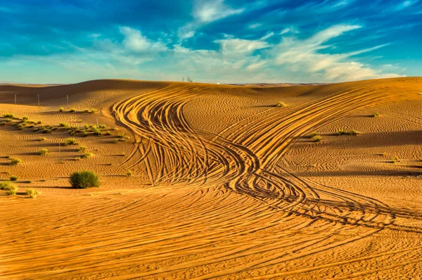 Dubai Desert Landscape Sunset — Stock Photo, Image