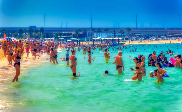 Dubai Bae Mart 2021 Dubai Bae Deki Popüler Plajda Insanlar — Stok fotoğraf