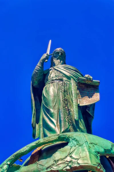 Белград Сербия Апреля 2021 Года Памятник Сербскому Королю Штефану Немани — стоковое фото